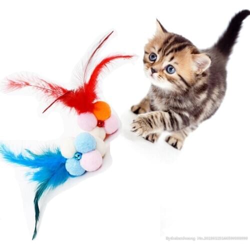 Pet Cat Kitten Toy Rolling Scratching Ball Funny Cat Kitten Playing Dolls Tumbler Ball Pet Cat Toy Feather Bell Pets Product