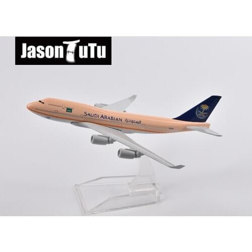 JASON TUTU 16cm Saudi Arabian Airlines Boeing 747 Airplane Model Plane Model Aircraft Diecast Metal 1/400 Scale Gift Dropshippin