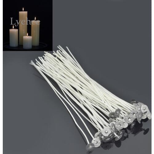 Lychee Life 50 Pieces Candles Cotton Core Candle Wicks 20cm Candle Making Supplies