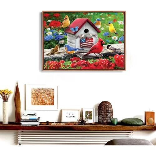 Small house Diamond embroidery circle diamond painting rhinestone crystal painting home decoration
