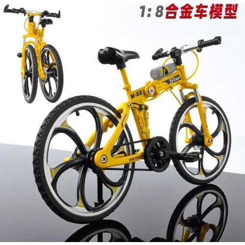 1:8 simulation alloy bicycle model folding mountain bike toy collection decoration gift