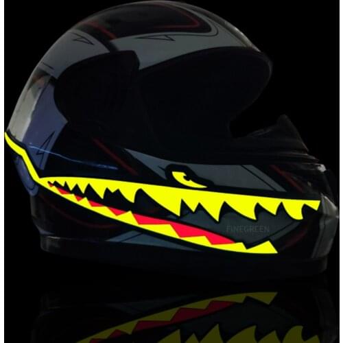 Motorcycle Helmet LED Lights Cold Light Shark Bar Flashing Reflective Strip Motocross Night Luminous Signal Sticker Universal