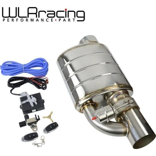Stainless Steel 3.5" IN/OUT Tip On Single Exhaust Muffler Dump Valve Exhaust Cutout with Wireless Remote Controller Set