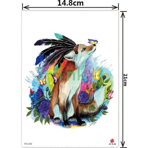 2019 NEW Temporary Tatoo Sticker body art butterfly rose feather fox water Transfer Fake Tattoo Flash tatto for women men