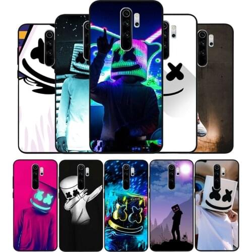 New marshmallow dj black Silicone Phone Case For Redmi note 9 8 7 Pro S 8T 7A Cover
