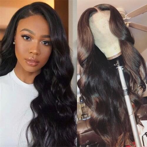 Zoyel Black Body Wave Wig Synthetic Lace Front Wigs For Women Heat Resistant Fiber Hair Daily Wear Wig