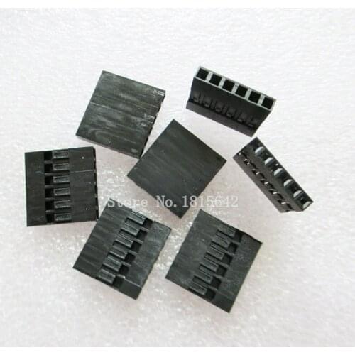 50PCS/Lot Single 6P 2.54mm 1x6P 1*6P Plastic Dupont Jumper Wire Cable Housing Female Pin