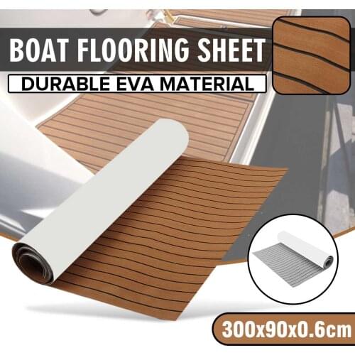 Self-Adhesive 3000x900x6mm EVA Foam Teak Decking Sheet Synthetic Foam Boat Flooring Mat Anti-Skid Marine Yacht Flooring Pad Gray