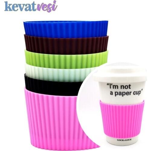 Silicone Cup Sleeve Heat Insulation Coffee Cup Cover Ceramic Cup Cover Non-slip Bottle Sleeves Colored Mug Sleeve