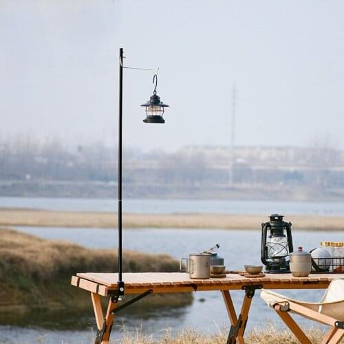 Camping Table Folding Lamp Pole Portable & Lightweight Durable Light Lamp Lantern for Picnic Hiking Backpacking Fishing