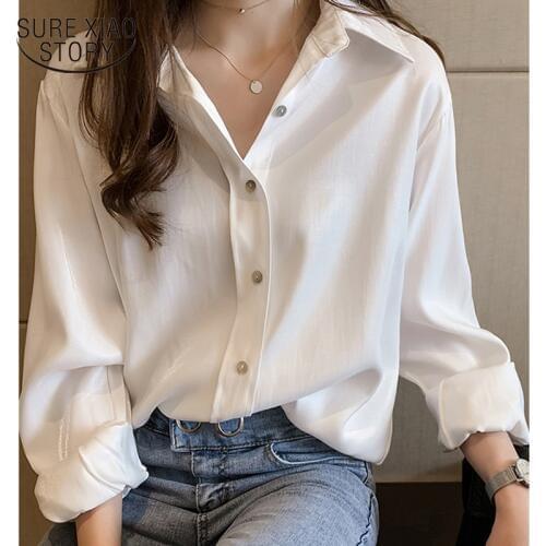Blusas mujer de moda 2019 New spring and autumn fashion womens clothing ladies tops shirts Solid Regular Casual shirts 7664 50