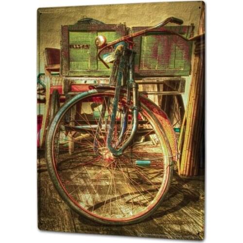 Tin Sign Fun Ravtive Nostalgia bicycle garage