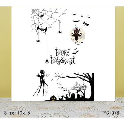 ZhuoAng Happy Halloween Claus Clear Stamps For DIY Scrapbooking/Card Making Decorative Silicon Stamp Crafts