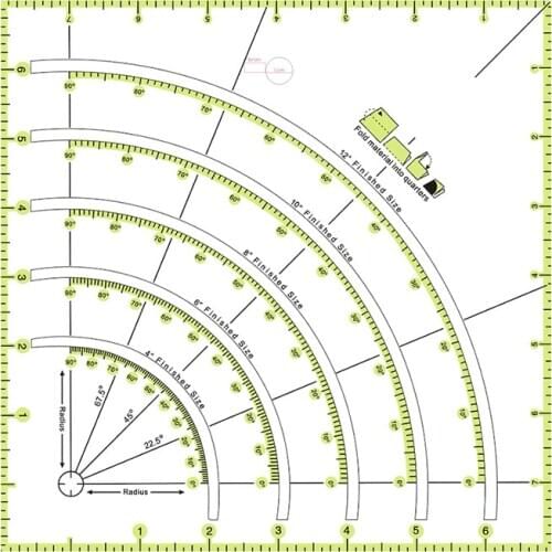 1Pcs Splicing Ruler Acrylic for Garment Proofing Arcs Shape Home Use Sewing Tool Accessory Multi-function DIY Patchwork Ruler