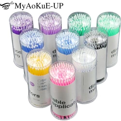 1000pcs Disposable Eyelash Glue Solution Grafting Paste Special Cleaning Stick Cotton Mascara Brush Swab Cotton Tool