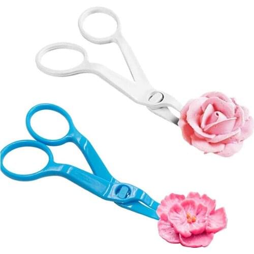 2Pcs/set Piping Flower Scissors Nail Kitchen Baking Pastry Tool Nail Safety Rose Decor Lifter Fondant Cake Decorating Tray