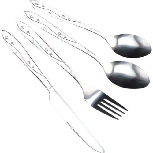 4 Pcs Stainless Steel Knifes Fork Spoon Family Kitchen Travel Camping Cutlery Eyeful Portable Camping Tableware Столовые Приборы