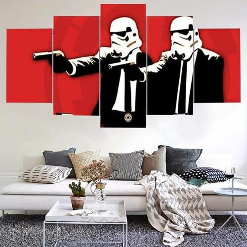5 Pieces Wall Art Canvas Painting Movie Character Poster Nordic Home Living Room Decorative Framework Modular Picture