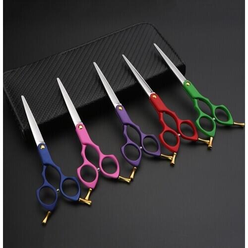 6'' Jp 440C Kleur Professional haircut scissors stainless steel hair scissors Pet scissors for pet cats and dogs