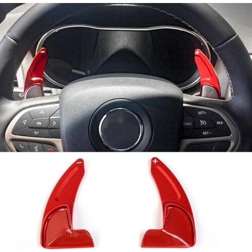 NHAUTP 2Pcs/set Aluminum Alloy Car Accessories For Jeep Grand Cherokee Steering Wheel Shift Paddle 2014-2019