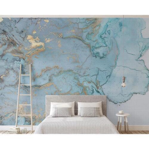 Beibehang Custom wallpaper 3d fashion retro luxury blue bronzing texture background wall living room bedroom wallpaper фотообои