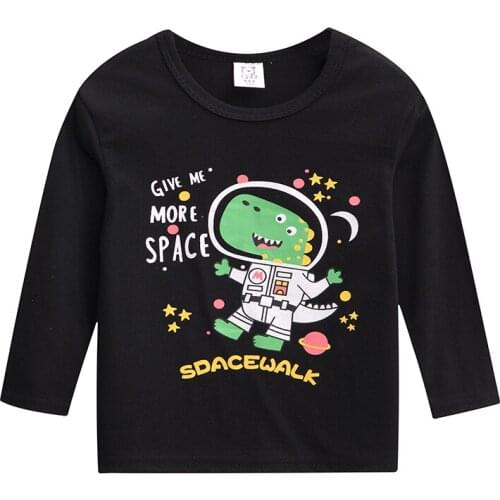 Children Clothing Toddler Kids Long Sleeves T-shirts for Girls Boys Regular O-neck Tops Tees Baby Space T Shirt Casual Clothes