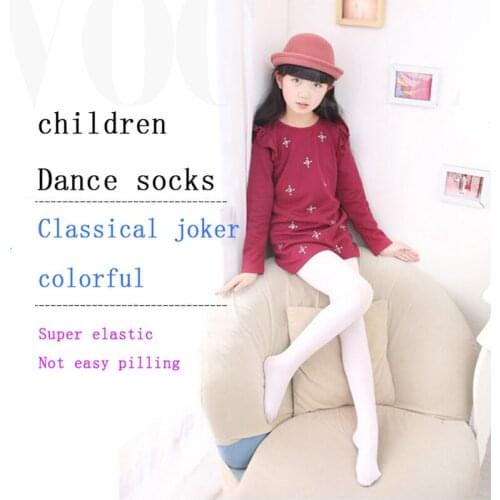 Childrens Dance Party Stockings Girl Ballet Performance Big White Socks Velvet Stockings and Colorful Conjoined Cute Socks