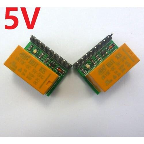 2pcs mini 1 Channel 5V DC DPDT Relay Board Double pole double throw Switch Module HK19F PCB for Arduino raspberry pi