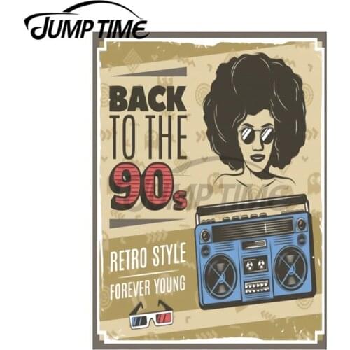 JumpTime 13 x 10.8cm Panneau Back to The Nineties Personality Creative Car Stickers Vinyl Material Decal Fashion Scratch-Proof