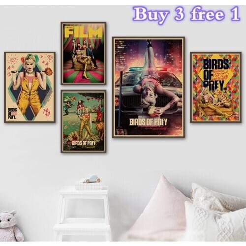 Movie Birds of Prey Retro Poster Anime Prints Living Room Decorative Painting Cafe Kraft Paper Wall Stickers