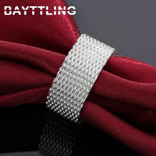 BAYTTLING 925 Sterling Silver 6/7/8/9/10# Exquisite Braided Round Ring For Woman Man Fashion Luxury Party Gift Jewelry