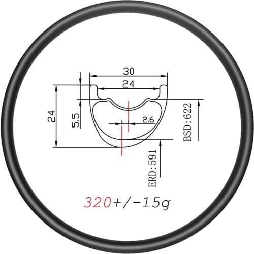 29er SL 320g Asymmetric 30mm MTB XC carbon rims tubeless SUPER LIGHT 24H 28H 32H UD matte glossy cross country mountain wheels