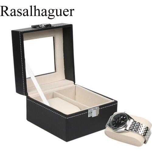 Hot Sale 2 Grids Leather Watch Box Fashion style for convenient travel storage Jewelry Watch Collector Cases Organizer Box