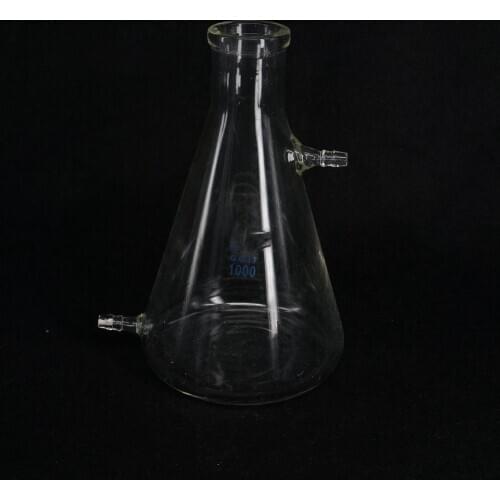 1000ml Glass Filtering Flask Lab Bottle With Double 10mm Hose Vacuum Adapter