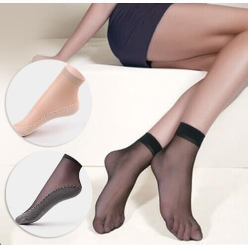 Summer Transparent Silk Socks for Women Sexy Girl Crystal Glitter Elastic Sox Lace Breathable Shiny Ankle Short Sock 2021