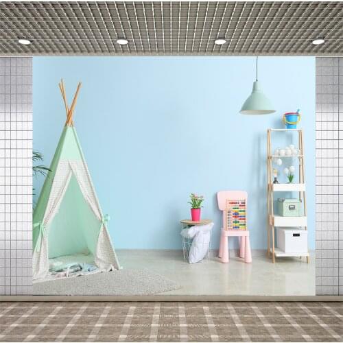 Lyavshi Blue house tent Baby shower Photography Photographic Backgrounds Party Photography Backdrops For Photo Studio