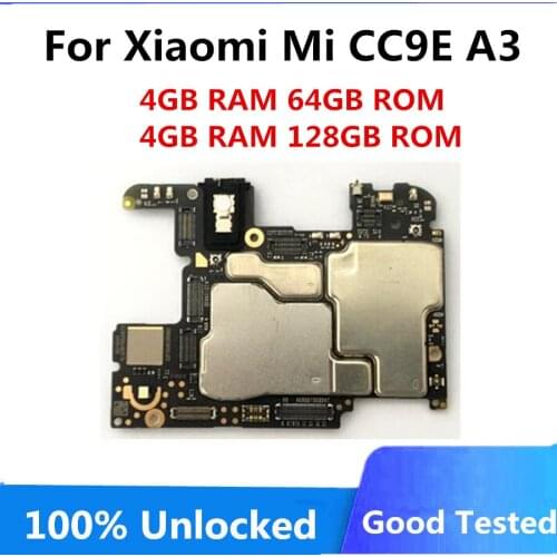 For Xiaomi Mi CC9E A3 Motherboard 4+ 64gb 4+128gb Original Unlocked Main Logic Board Full Chips With Android system 100% Tested