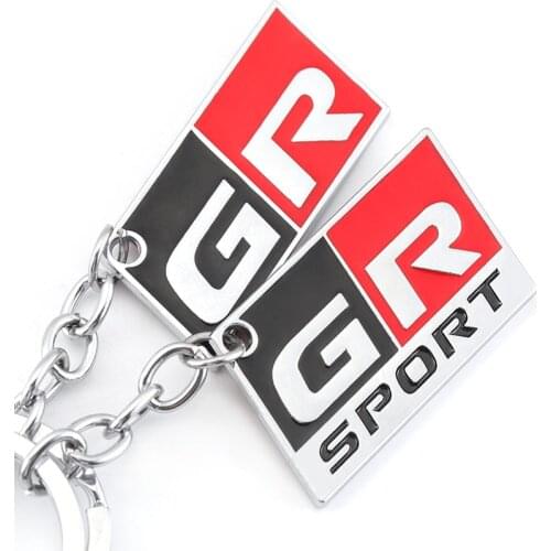 Metal GR Sport Logo Car Keychain Key Ring Holder for Toyota HV YARiS GRMN RZ RC RS Prius GR Lexus Harrier GR Keyring Car Styling