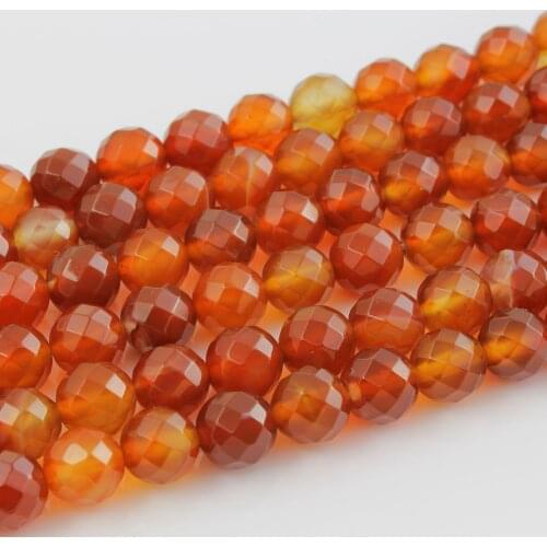 4mm Natural Carnelian Red Agate Stone Round Faceted Gemstone Loose Beads DIY Accessories for Necklace Bracelet Jewelry Making