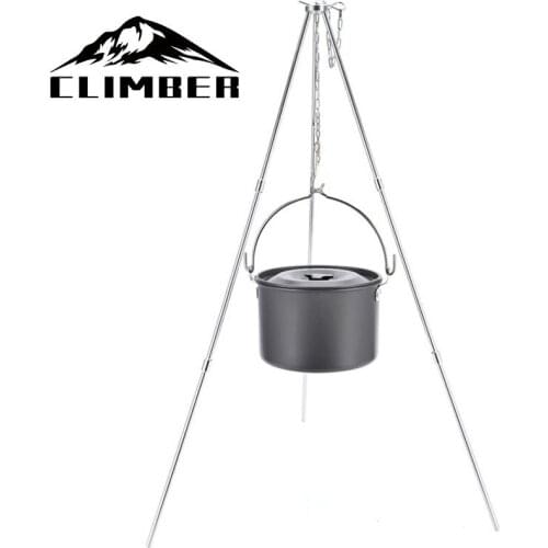 New Store Camp Fire Tripod Cooking Tripod Folding Aluminum Alloy with Sack,Hanging Pot Portable Tripod for Camping, Picnic, BBQ