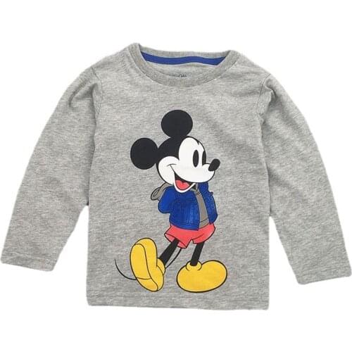 Autumn Kids Clothes Mickey Mouse Long Sleeve T Shirt Toddler Boys Outfits Spring Little Children Tops Korean Girls Costume