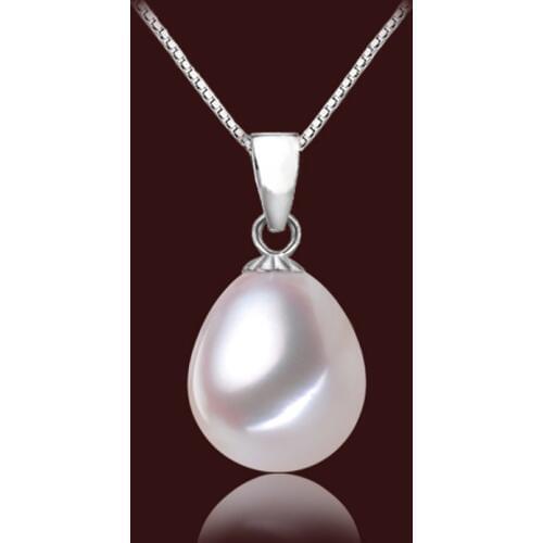 Genuine S925 Sterling silver 8-10mm natural Water droplets pearl Pendant Fashion Necklace Pendant For women Free shipping