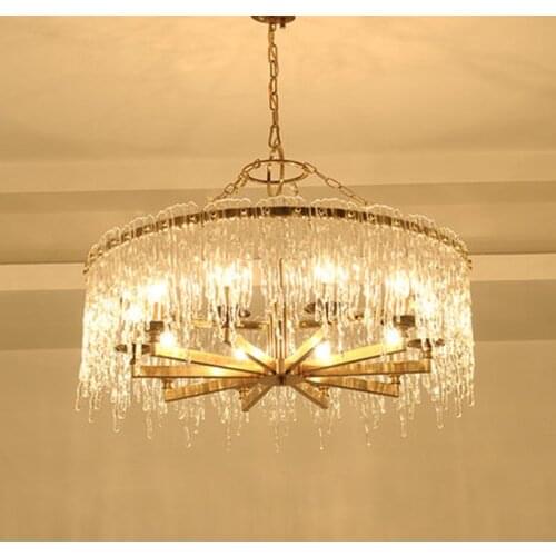 Luxury Modern Crystal Chandelier For Living Room Round Hanging LED Lustres De Cristal Gold Home Decoration Crystal Lamp