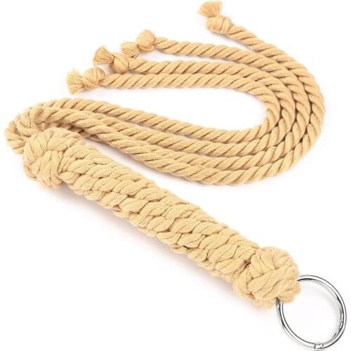 Detachable Metal Ring Crafts Rope Bull Whip Cow Hide Horsewhip for Horse Training Crop Whip Crops Equestrianism