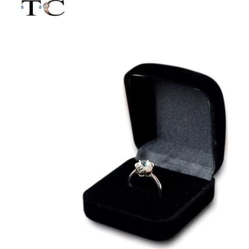 Wholesale Engagement Black Velvet Ring Box Jewelry Display Storage Foldable Case For Wedding Ring Valentines Day Gift Organizer
