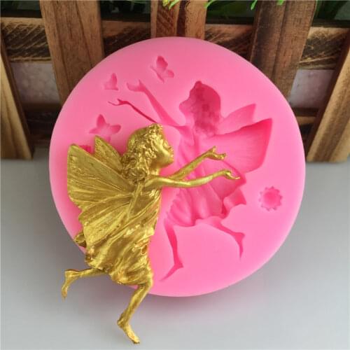 Flower Fairy Butterfly Fondant Silicone Mold for DIY Pastry Cupcake Dessert Lace Cake Decoration Kitchen Accessories Baking Tool