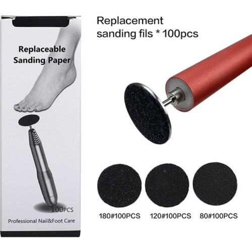 100pcs Replaceable Sanding Paper no Disk 25mm Pedicure Sandpaper Nail Drill Bit Accessories Salon Foot Calluse Tool
