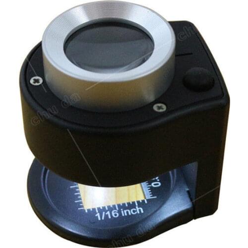 Cloth Thread Counter Magnifying Glass With LED Lights Metal Linen Tester Loupes Scale Printing LED Illuminated Magnifier