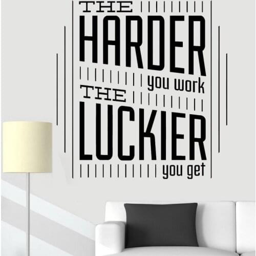 Inspirational Quotes Wall Stickers Office Room Decor Mural Removable Workroom Vinyl Decoration Work Harder O07