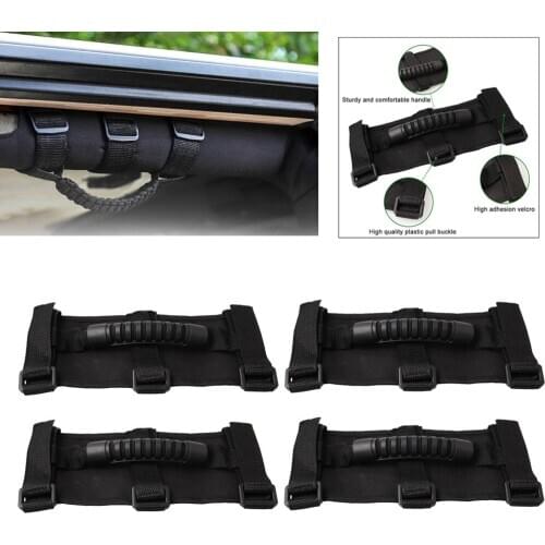 High Performance 4x Cars Roll Bar Grab Handles Grip Handles for Jeep Wrangler YJ TJ JK JL Gladiator JT 1987-2020, Black